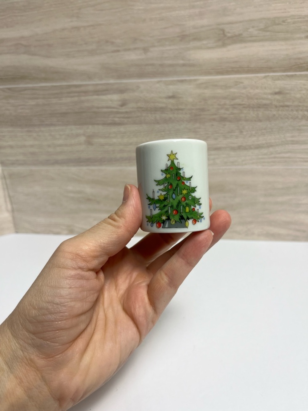 Design Christmas Tree Candle Porcelain Holder W. Germany Biederman Vintage